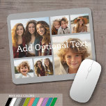 6 Photo Collage Optional Text -- CAN Edit Color Mouse Mat<br><div class="desc">Add your favorite pics to this fun template. You can use square photos or any photos for this grid.</div>