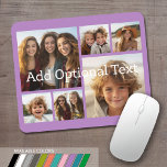6 Photo Collage Optional Text -- CAN Edit Color Mouse Mat<br><div class="desc">Add your favorite pics to this fun template. You can use square photos or any photos for this grid.</div>