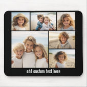 6 Photo Collage Optional Text -- CAN Edit Colour Mouse Mat (Front)