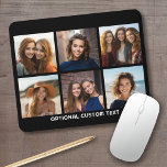 6 Photo Collage Optional Text -- CAN Edit Colour Mouse Mat<br><div class="desc">Add your favourite pics to this fun template. You can use square photos or any photos for this grid.</div>