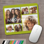 6 Photo Collage Optional Text -- CAN Edit Colour Mouse Mat<br><div class="desc">Add your favourite pics to this fun template. You can use square photos or any photos for this grid.</div>