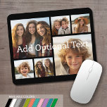 6 Photo Collage Optional Text -- CAN Edit Colour Mouse Mat<br><div class="desc">Add your favourite pics to this fun template. You can use square photos or any photos for this grid.</div>