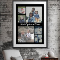 6 Photo Collage Optional Text -- CAN Edit Colour