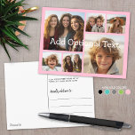6 Photo Collage Optional Text -- CAN Edit Pink Postcard<br><div class="desc">Add your favourite pics to this fun template. You can use square photos or any photos for this grid.</div>
