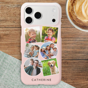 6 Photo Collage Personalised Name Blush Pink Ombre