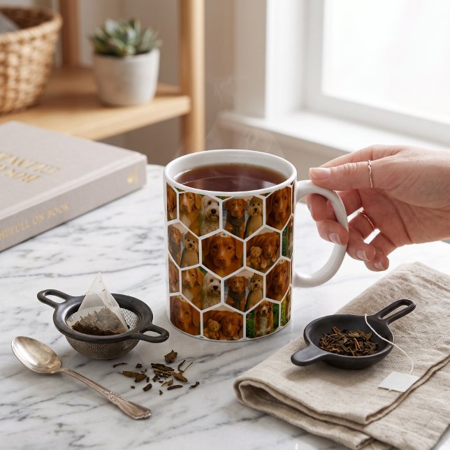 6 Photo Collage Personalised Template Coffee Mug (6 Photo Collage Personalized Template Coffee Mug
by Ricaso - hexagon pattern photo gift drinkware  )