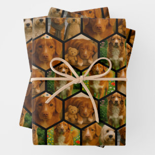 6 Photo Collage Personalised Template Wrapping Paper Sheet