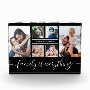 6 Photo Collage Quote Family Name Personalised Block