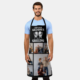6 Photo Collage Stand Back Grandpa's Grilling Apron