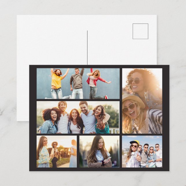 6 Photo Collage Template Personalise (Front/Back)