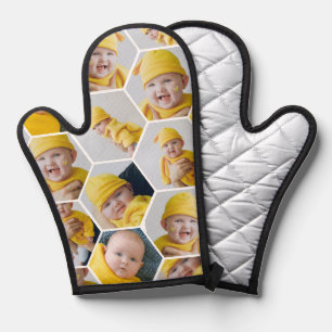 6 Photo Collage Template Personalised Oven Mitt