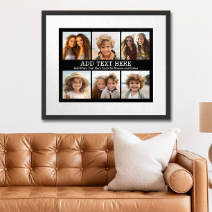 6 Photo Collage with 2 Lines of Simple Text Poster