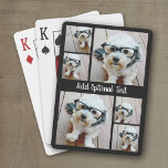 6 Photo Collage with Script Text - black and white Playing Cards<br><div class="desc">Add your favourite pics to this fun template. You can use square photos or any photos for this grid. The different size squares makes an interesting layout for six pictures. For best results,  crop your photos into squares before uploading.</div>