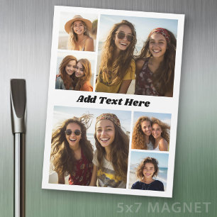 6 Photo Collage With Text - Refrigerator Magnet