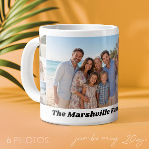 6 Photo Collage with white background Large Coffee Mug
