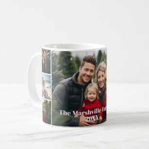 6 Photo Collage with white background - Serif Text Coffee Mug