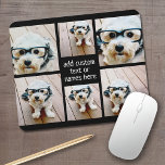 6 Photo Collage - you can change background color Mouse Mat<br><div class="desc">Use your square Instagram photos for the best results! TO CHANGE THE BACKGROUND - click on the customize or advanced design area, and choose a color in the color picker. Add your favorite pictures and snapshots to this film strip for a fun memory keeper. An artistic way to display your...</div>