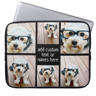 6 Photo Collage - you can change background colour Laptop Sleeve
