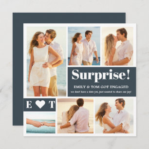 6 Photo Dark Grey Engagement Announcement