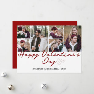 6 photo Elegant Romantic Couple valentines day Holiday Card
