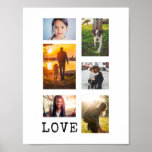 6 Photo Frame Collage Poster<br><div class="desc">6 photos in varying orientation,  customise "Love" to any short word or abbreviation.</div>