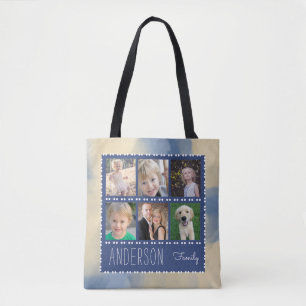 6 Photo Frames Family Collage Personalised Tote Bag