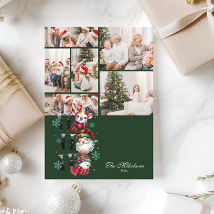 6 Photo Retro Santa & Friends Christmas Holiday Card