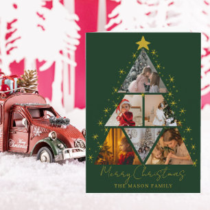6 Photo Tree Shape Christmas Card