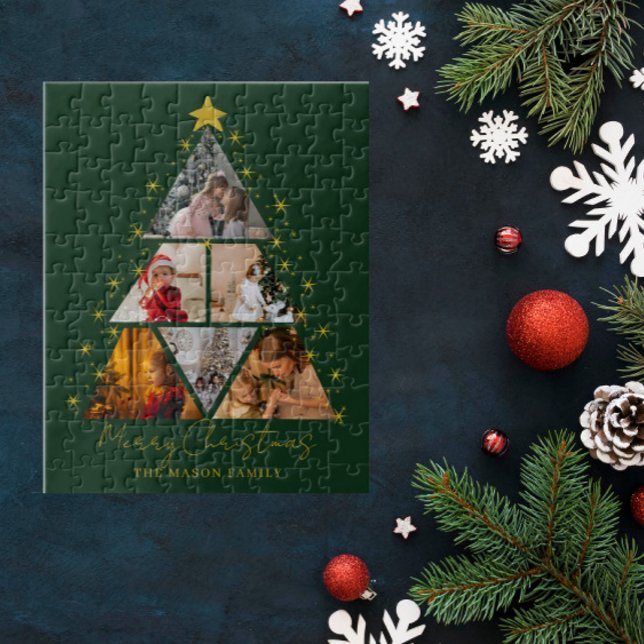 6 Photo Tree Shape Christmas family gift  Jigsaw Puzzle (Creator Uploaded)