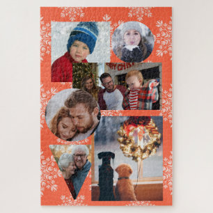 6 Photo Winter Family Collage Jigsaw Puzzle