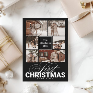 6 photos First Christmas as Mr. & Mrs. Holiday Card