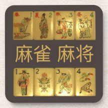 6 plastic coasters – 麻雀  麻将  Flowers & Seasons