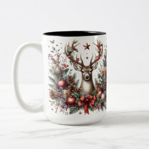 6 Point Antler Buck Deer Christmas Mug Cup