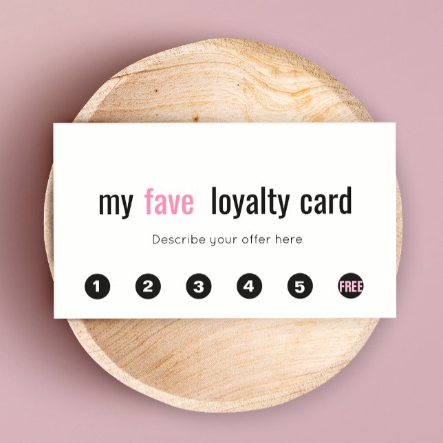 6 Punch Pink Beauty Salon Customer Loyalty Card (Creator Uploaded)