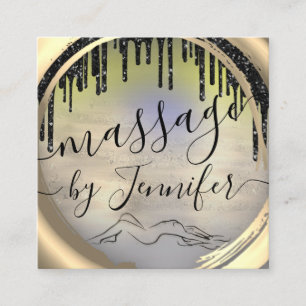 6 Punches Massage Spa Wellness Studio Unique Square Business Card