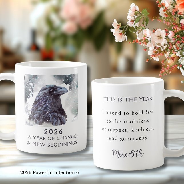 6. Raven 2026 Year of Change Powerful Intention Coffee Mug (Raven 2026 Year of Change and New Beginnings Powerful Intention 6 Coffee Mug)