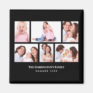 6 Sections Custom Photo Black Frames Magnet