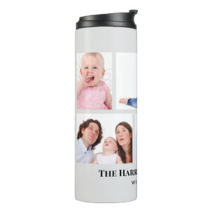 6 Sections Custom Photo Minimalist Gray Frames Thermal Tumbler