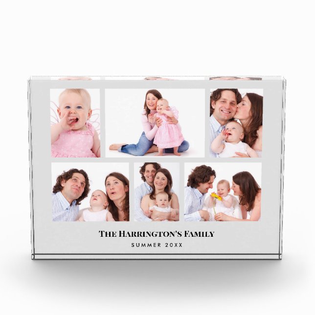 6 Sections Custom Photo Minimalist Grey Frames (Front)