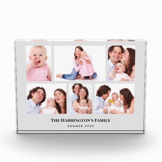 6 Sections Custom Photo Minimalist Grey Frames Block (Front)