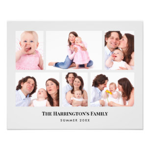 6 Sections Custom Photo Minimalist Grey Frames Print