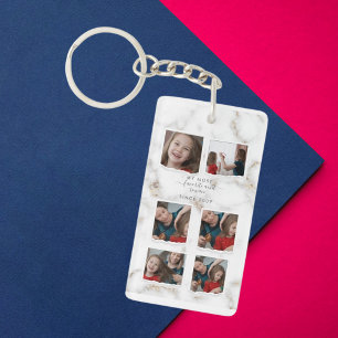 6 Six Photo Collage Aunty Modern Elegant Family Key Ring
