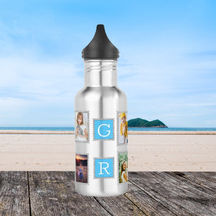 6 Six Photo Collage Cute Baby Family Love Granny 532 Ml Water Bottle