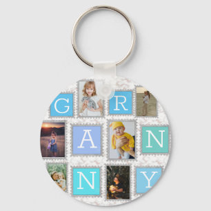 6 Six Photo Collage Cute Baby Family Love Granny Key Ring