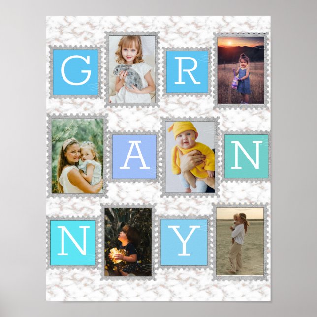 6 Six Photo Collage Cute Baby Family Love Granny Poster (Front)