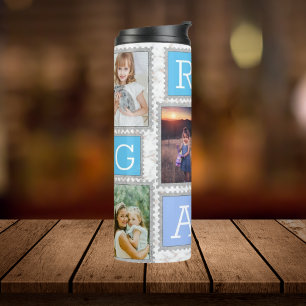 6 Six Photo Collage Cute Baby Family Love Granny Thermal Tumbler
