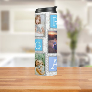 6 Six Photo Collage Cute Baby Family Love Granny Thermal Tumbler