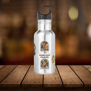 6 Six Photo Modern Elegant Collage Family Love 532 Ml Water Bottle
