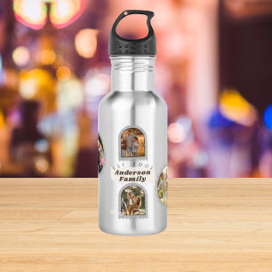 6 Six Photo Modern Elegant Collage Family Love 532 Ml Water Bottle