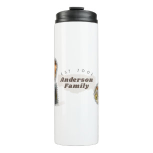 6 Six Photo Modern Elegant Collage Family Love Thermal Tumbler